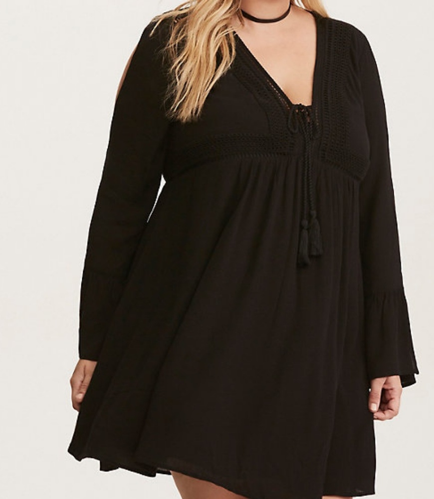 **NWT** TORRID Gauze Skater Dress Black 2(2X)